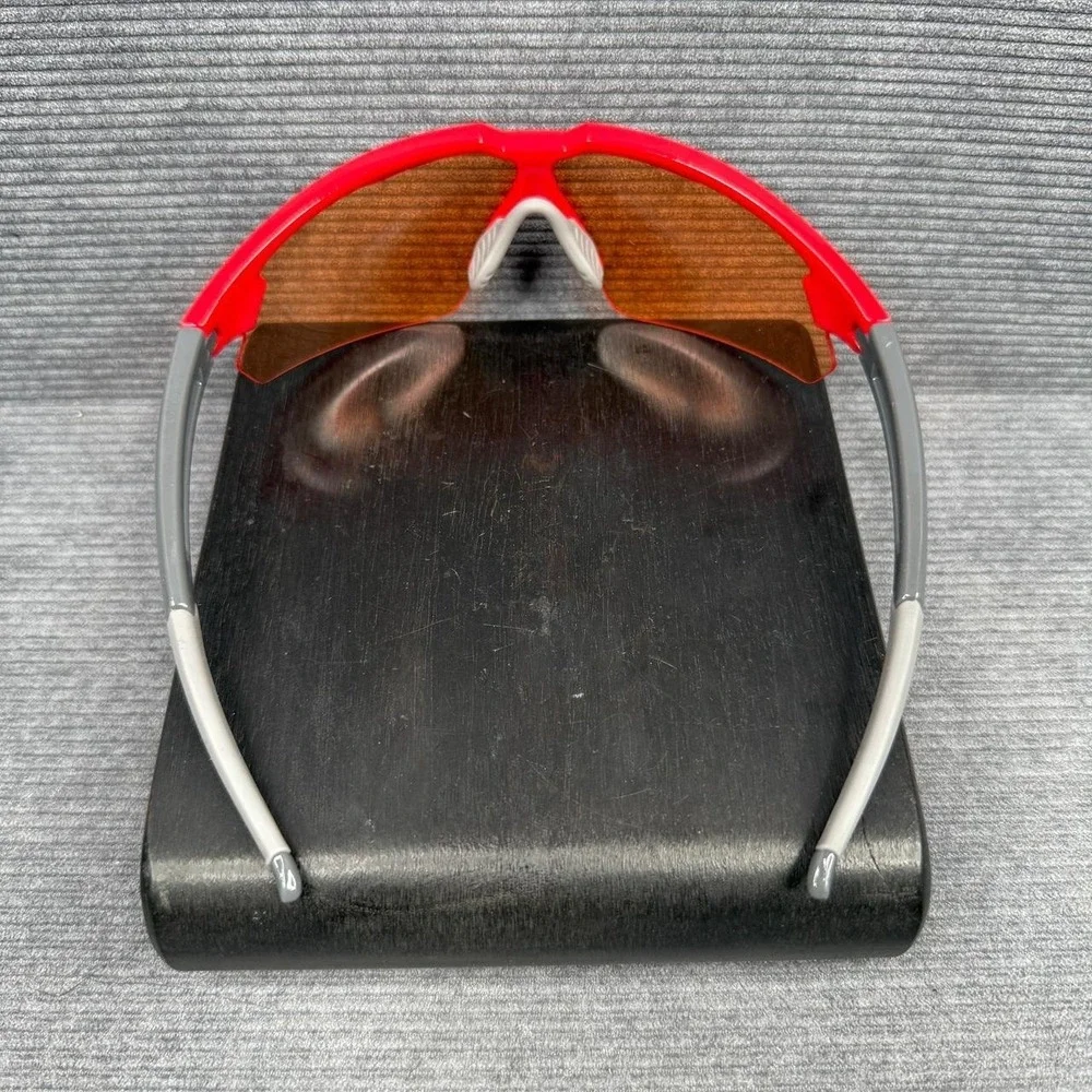 Crivit SP-1482 Cycling Sport Sunglasses Red Grey with Interchangeable Lenses Cas